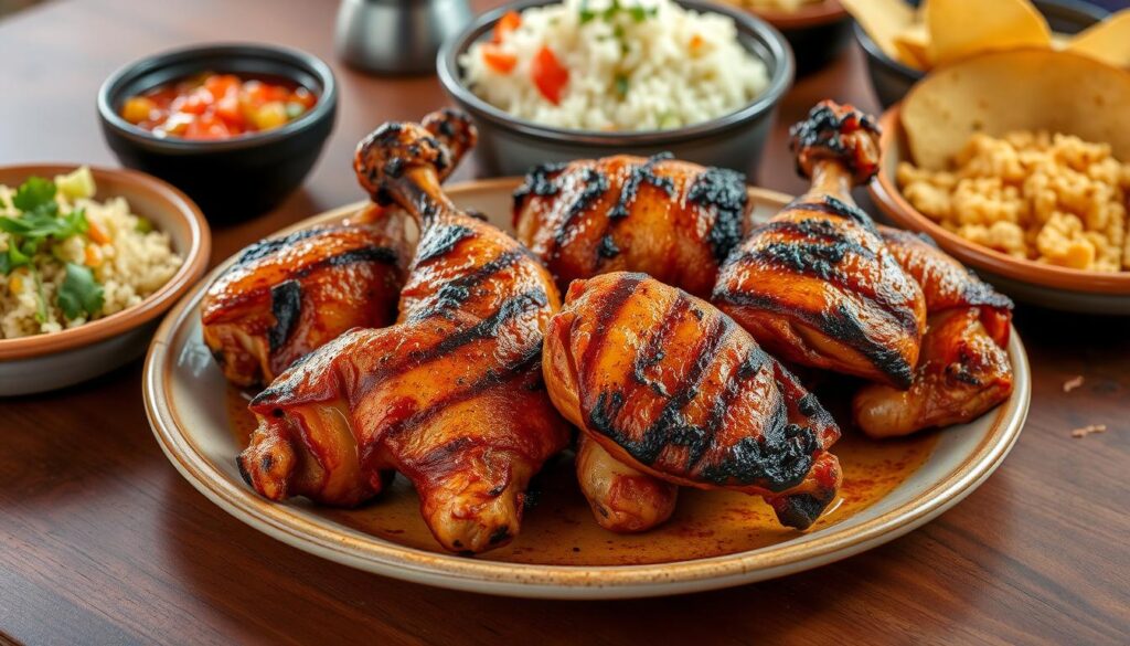 Perfectly grilled chicken explaining 'What makes El Pollo Loco chicken so good?' with its juicy texture and flavorful marinade.